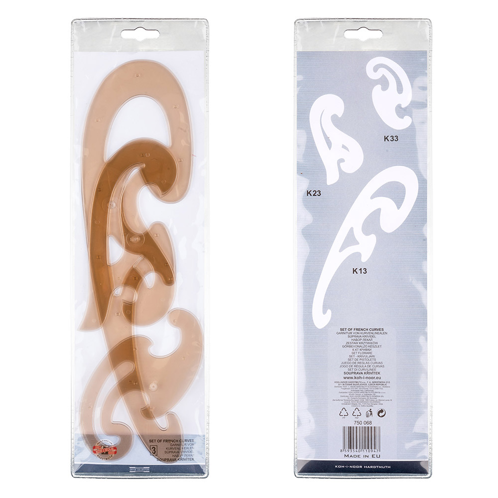 01746-EC Krivuljar br.3, 3 kom u etuiu, veći K-I-N bls 20