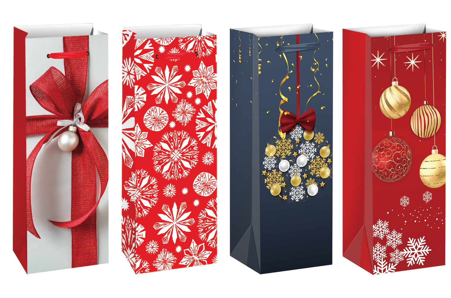 12677-EC Vrećica boca božićna sjaj 13x36x9 71214 P12/144