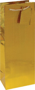 204616-EC Vrećica boca hologramska zlatna  13x36x8,5cm 71281 P12/144