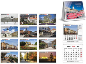 212512-EC Kalendar stolni ZAGREB 13L 17x14+3 spirala P100 JANP 2026