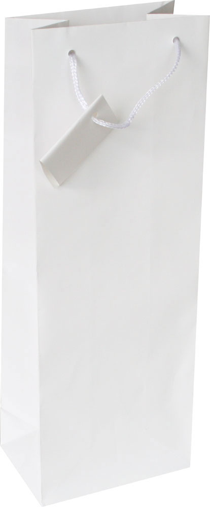 214141-EC Vrećica boca veća jednobojna mat bijela 13x36x8,5cm 71450 P12/144