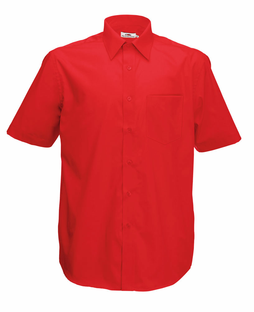 215598-EC Košulja FOL KR 120g Poplin Shirt crvena L P12 NETTO 50%