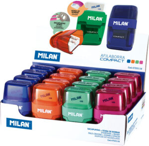 218113-EC Gumica+šiljilo dvostruko MILAN COMPACT sort display P16/128