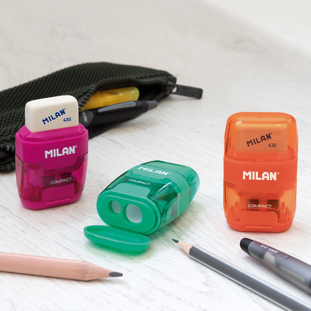 218113-EC Gumica+šiljilo dvostruko MILAN COMPACT sort display P16/128