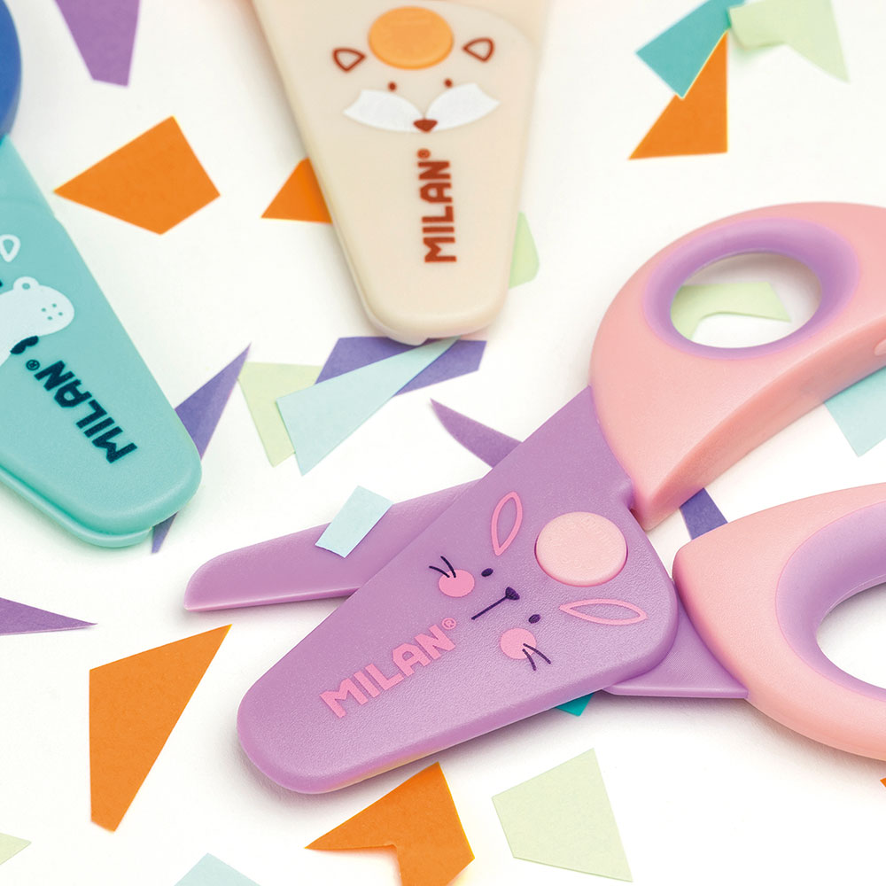 218115-EC Škare MILAN dječje plastične Fun Animals sort boja P16/128