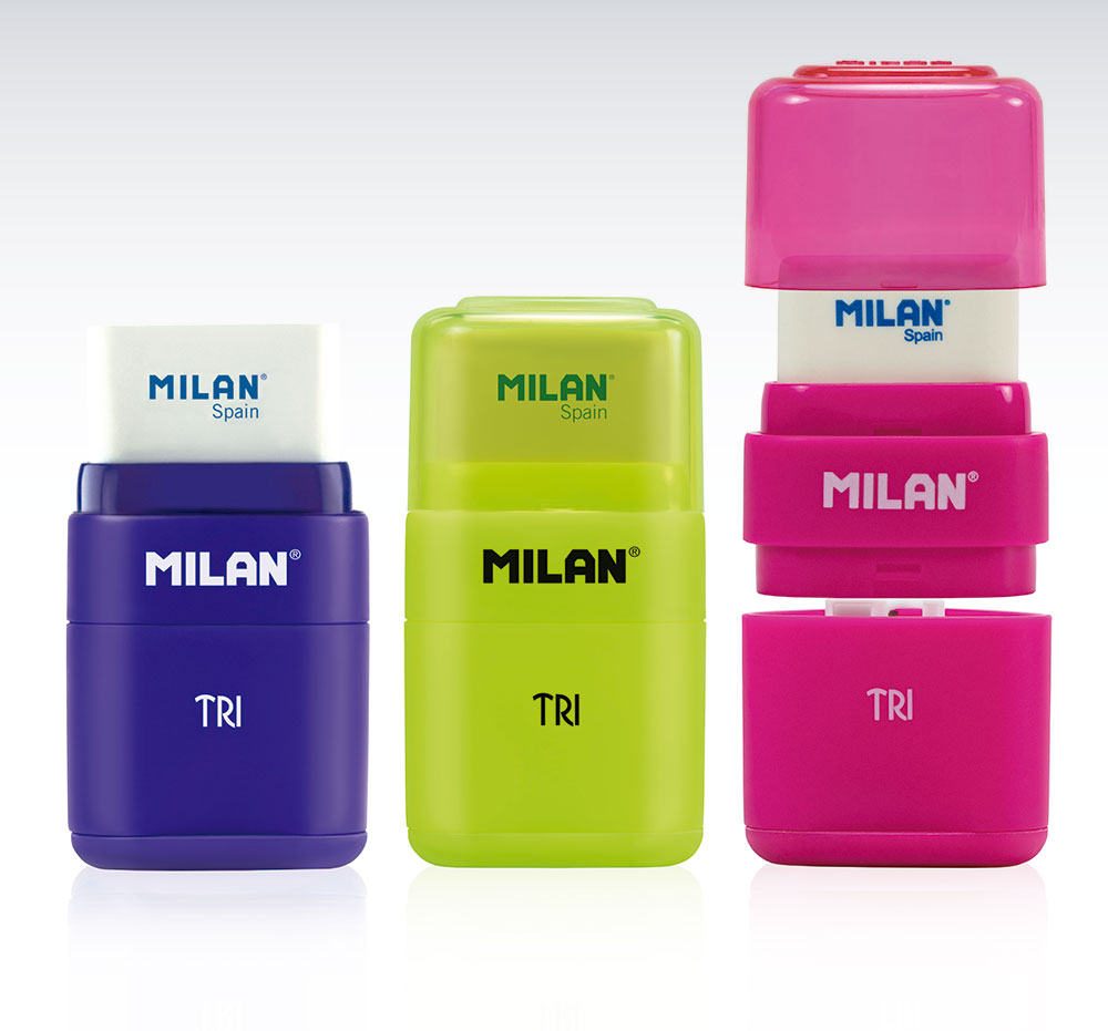 218117-EC Gumica+šiljilo MILAN Tri Acid sort P16/160