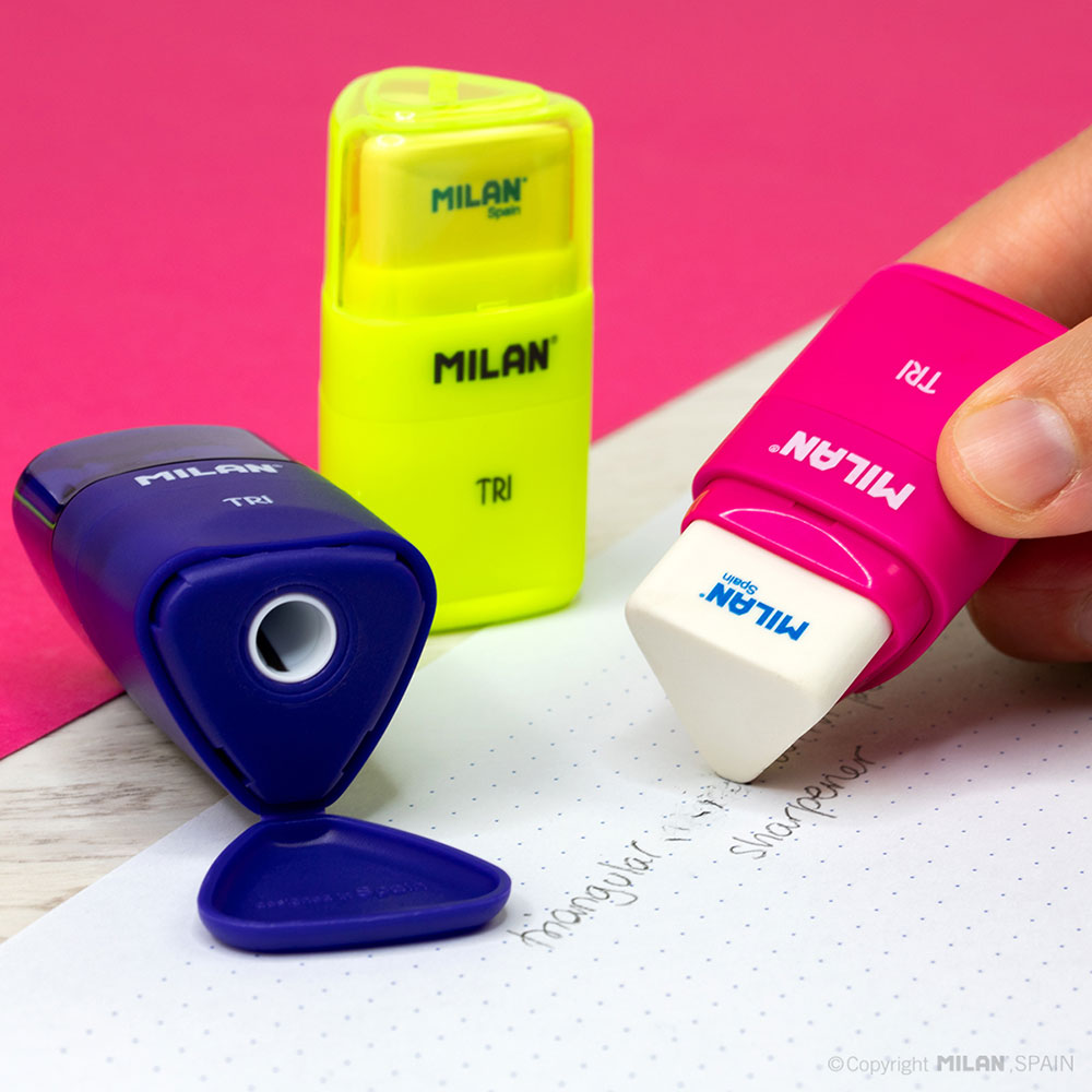 218117-EC Gumica+šiljilo MILAN Tri Acid sort P16/160