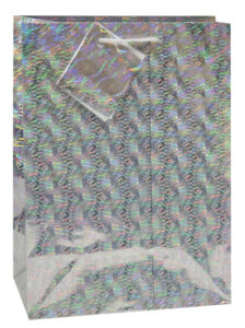 218318-EC Vrećica M hologramska srebrna 17,8x22,9x9,8cm 75032 P12/288