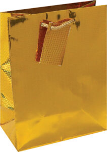 218319-EC Vrećica M hologramska zlatna 17,8x22,9x9,8cm 75033 P12/288