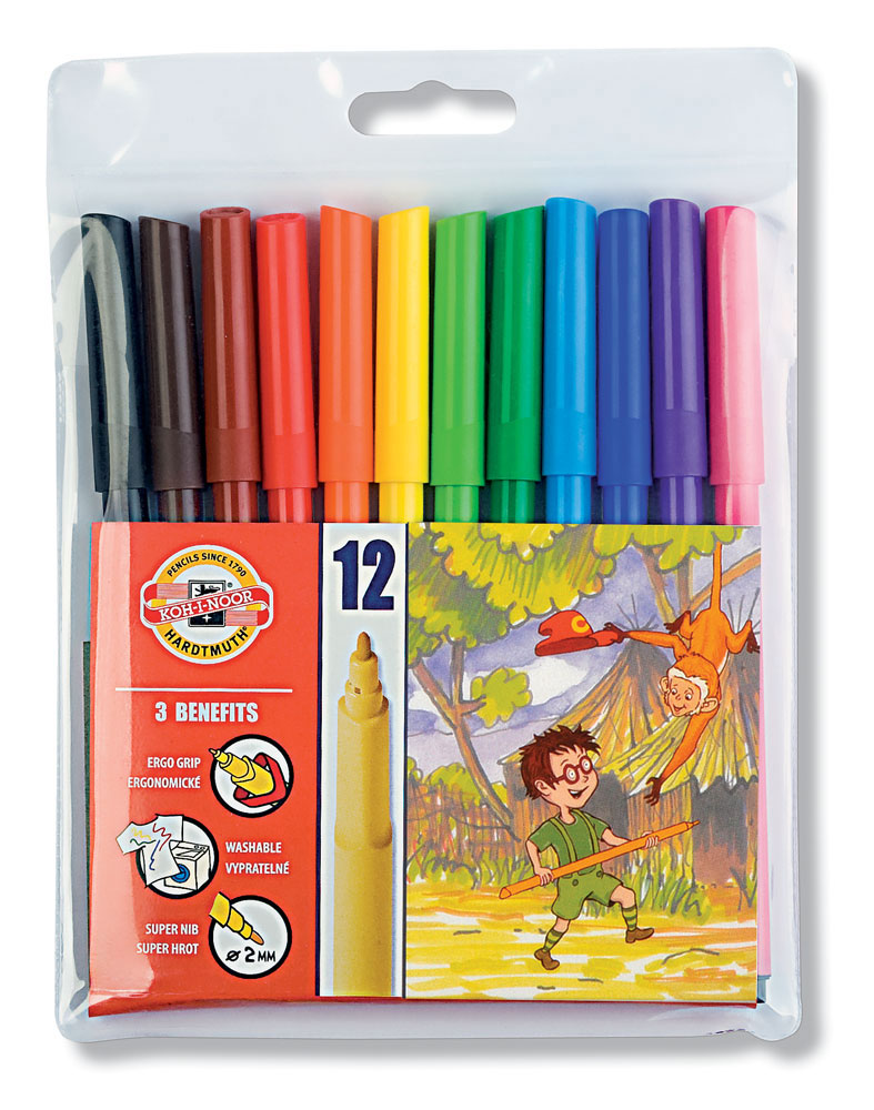 219766-EC Flomasteri 12/1 ANIMALS K-I-N perivi u pvc eutiu 1002 bls P12