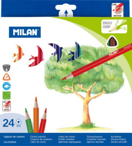 220073-EC Boje drvene 24/1 duge trokutaste MILAN karton bls P6/48