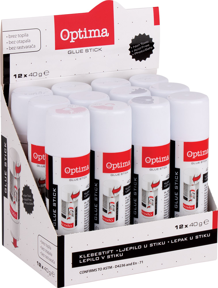 220332-EC Ljepilo u stiku 40g OPTIMA display 36219 P12/384