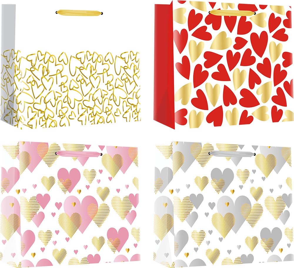 220879-EC Vrećica L exclusive svakodn srce hot stamp folija horiz 32x26x12 75136 P12/120