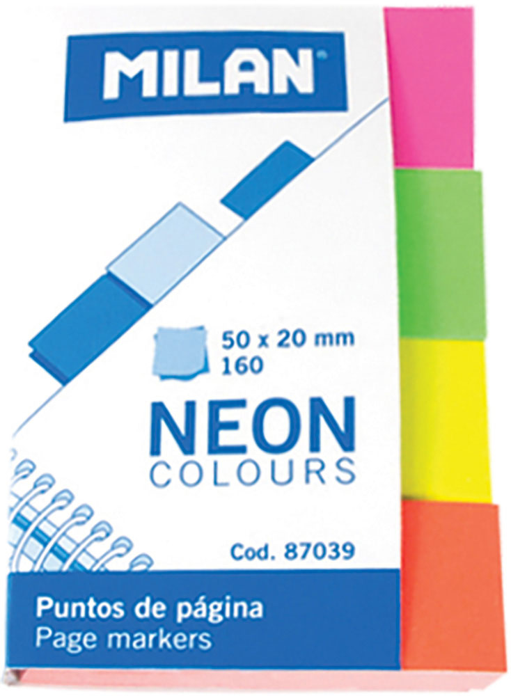 221052-EC Zastavice označ.MILAN Neon 4bojex40, 50x20mm 87039 P10/240