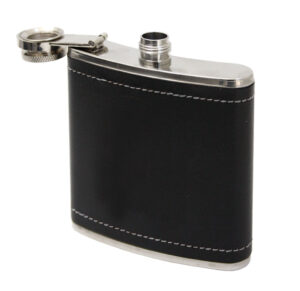 221319-EC Pljoska FIRING 150ml obložena crnom umjetnom  kožom P1/100