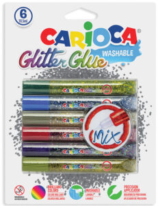 221696-EC Ljepilo tekuće Carioca Multicolors Glitter 6 boja blister 42112 P6/24