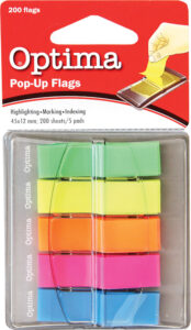 221958-EC Zastavice označ. POP-UP 200/1 5bojax40 neon 45x12mm OPTIMA 22940 P24/288