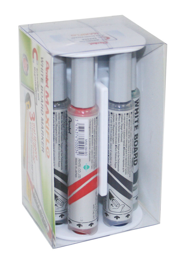 223555-EC Marker za ploču set PENTEL Maxiflo 4/1+brisač MWL5M-4N okrugli vrh P1/64
