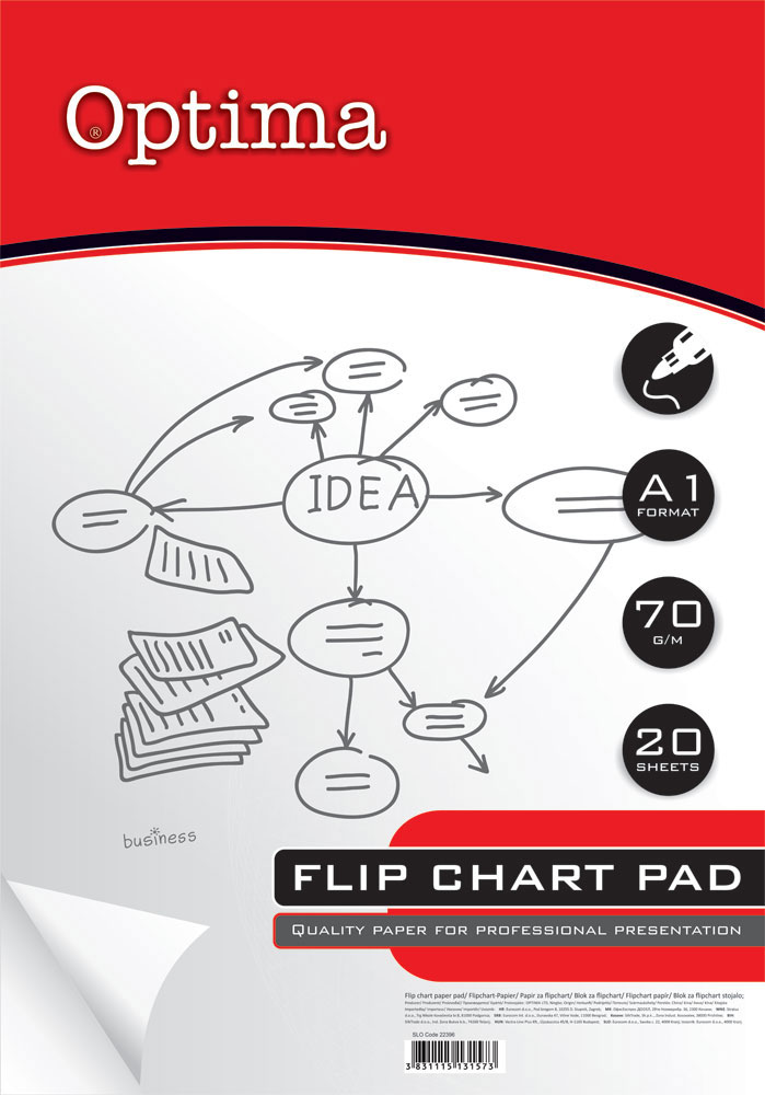 224943-EC Blok za ploču flipchart, OPTIMA 58x84cm 70g 20L 22396 P20