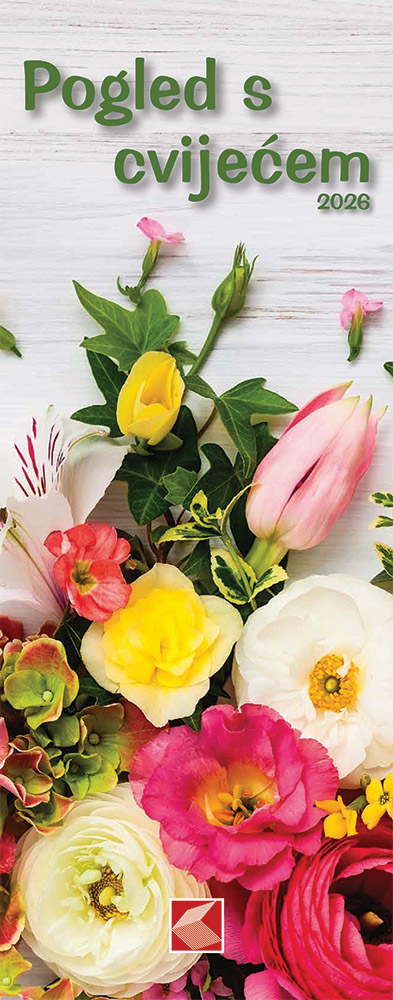 226510-EC Kalendar POGLED S CVIJEĆEM 13L 16,5x42+7, spirala P50 KL 2026