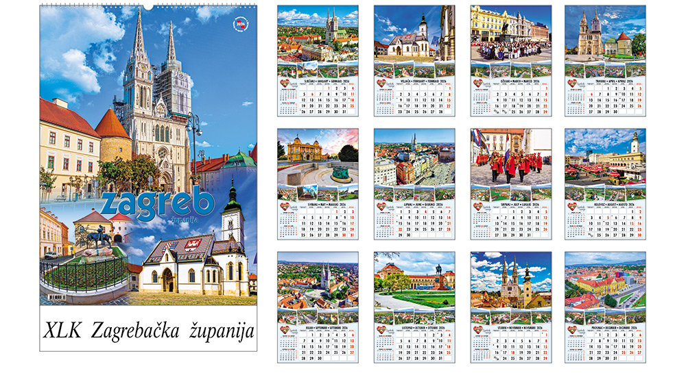 228767-EC Kalendar ZAGREBAČKA ŽUPANIJA 13L 32x43+7 s vrećicom P20 XLK-TMR 2026