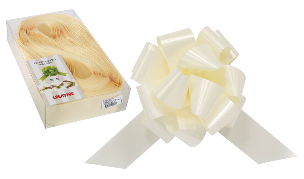 230332-EC Mašna potezna 50mm mat krem 30 kom u pvc kutiji P30/300