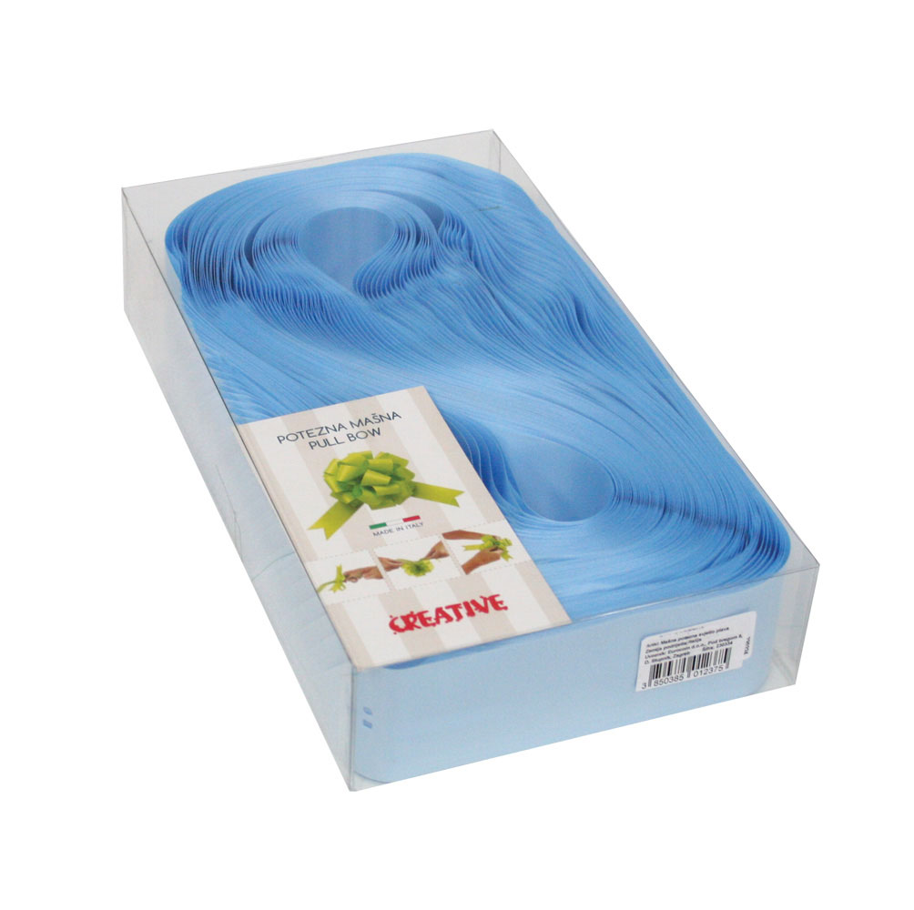 230334-EC Mašna potezna 50mm mat svjetlo plava 30 kom u pvc kutiji P30/300