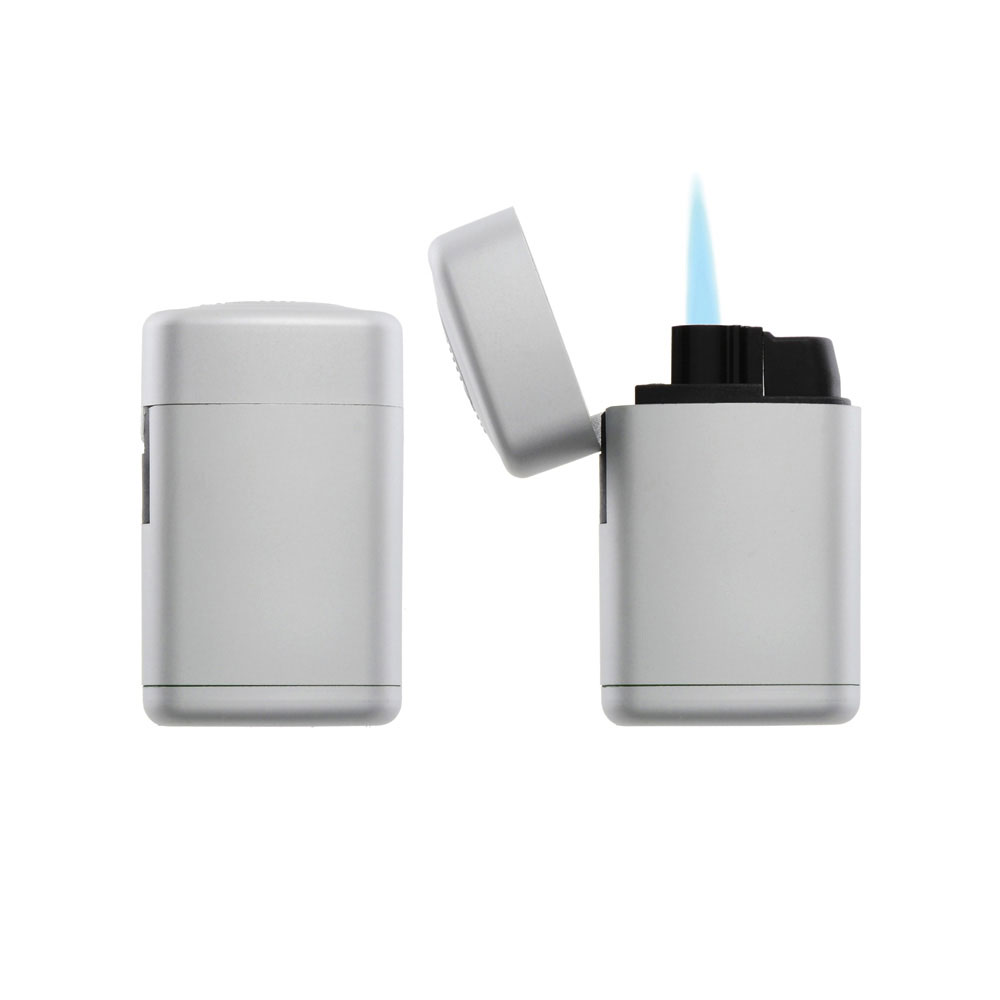 230622-EC Upaljač Atomic Exclusive JET Flame Rubber srebrni 2516005 P25/500