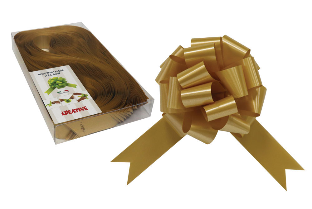 231249-EC Mašna potezna 31mm mat zlatna 30 kom u pvc kutiji P30/300