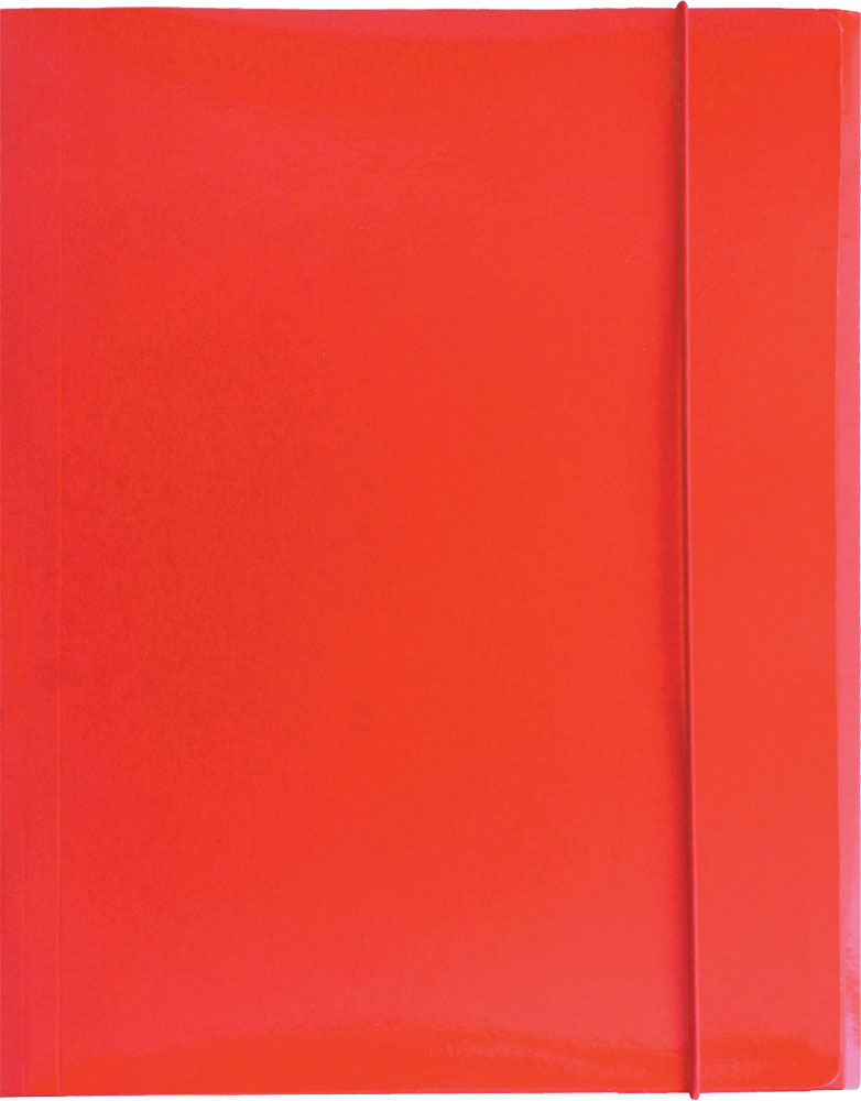 231447-EC Fascikl kartonski/lak s gumicom A4 400gr OPTIMA crveni 60582 P50