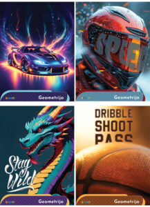 232067-EC Bilježnica Geometrijska STREET GOLD MIX DEČKI  P20/160