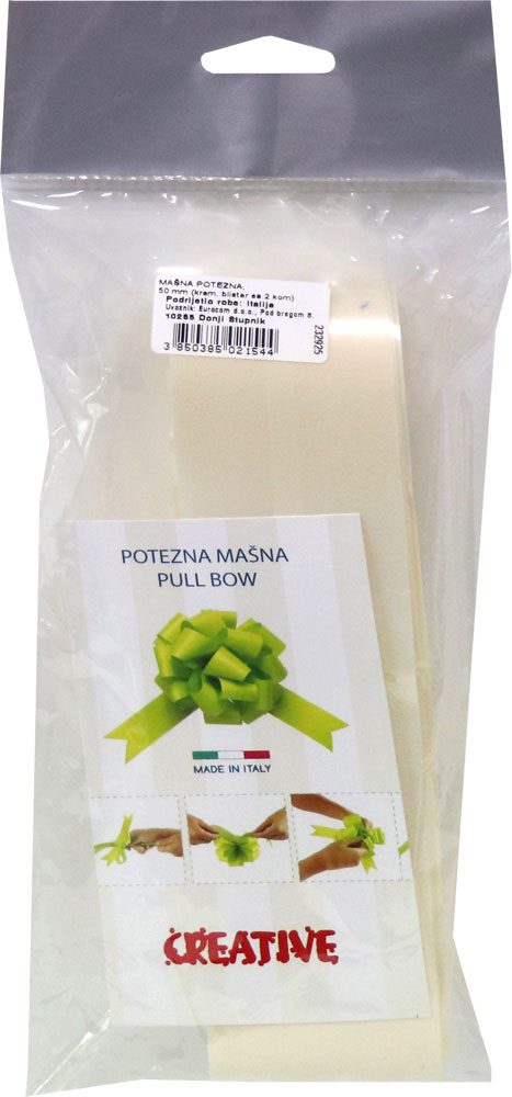 232925-EC Mašna potezna 50mm mat krem, 2 kom, bls P50/100 NETTO