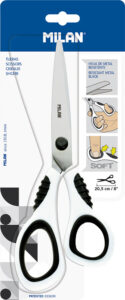 Škare MILAN uredske 20,5cm crno/bijele bls P12/144