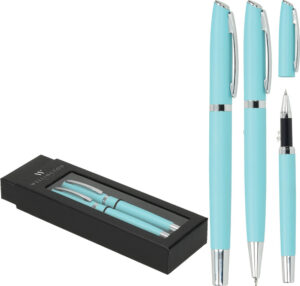 233313-EC Set pisaći Toledo Wellington kemijska olovka i roler tirkizni P1/100