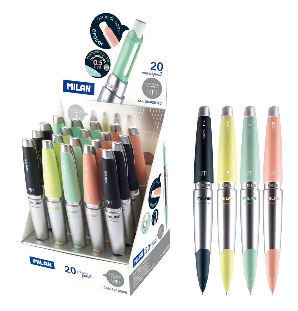 234267-EC Ol.teh. 0,5 MILAN Capsule Slim Silver s gumicom sort displej P20/360