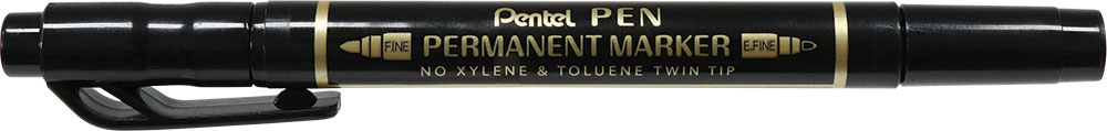 234881-EC Marker perm. PENTEL TWIN TIP N75W-A crni P12/576