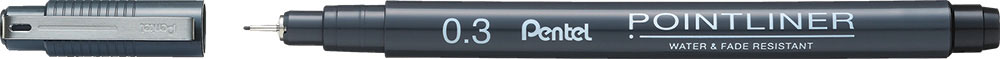 234889-EC Flomaster fineliner PENTEL 0,30 POINTLINER S20P-3A crni P12/576