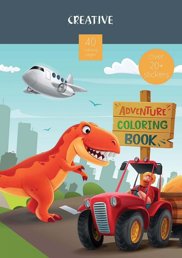 236177-EC Bojanka za djecu Creative ADVENTURE sa naljepn. 21x30cm 75296 P24