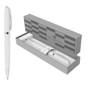 236284-EC Set pisaći Toledo Wellington kemijska olovka u poklon kutiji bijela P1/100