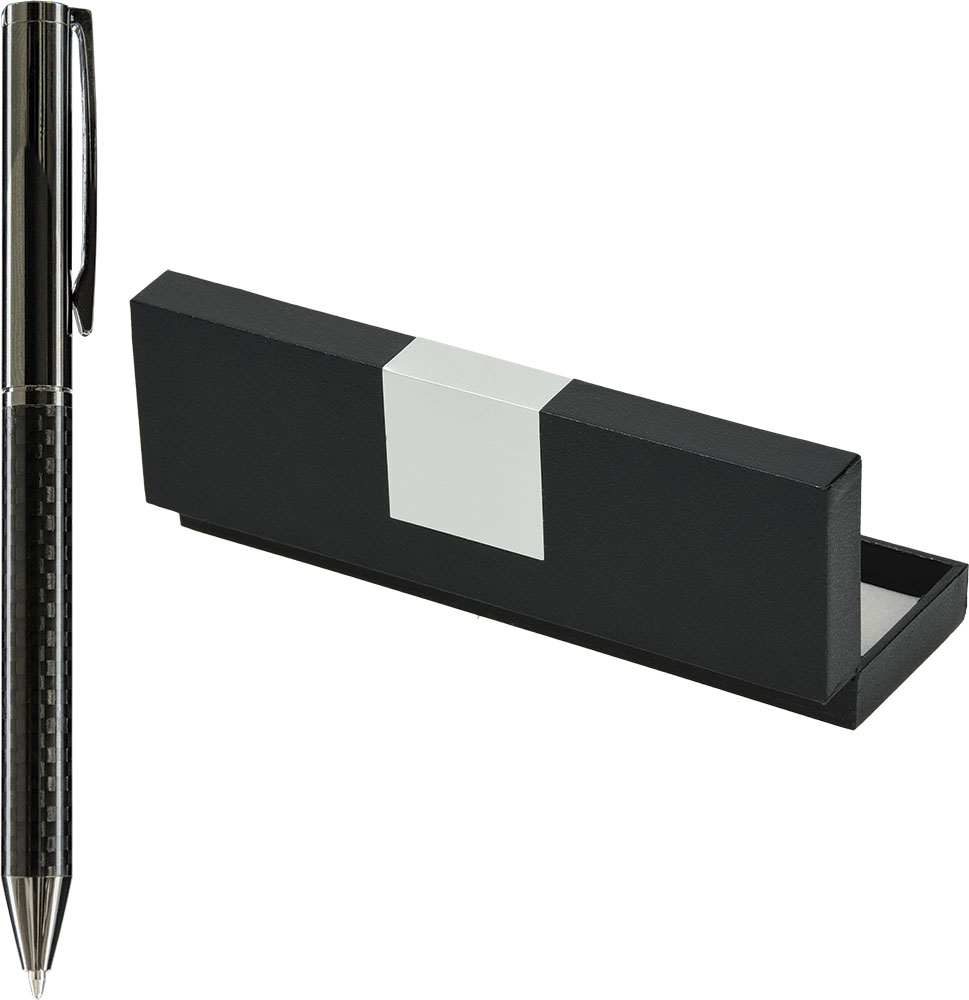 236286-EC Set pisaći Wellington Carbon kemijska ol. antracit siva u poklon kutiji P1/100