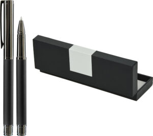 236290-EC Set pisaći Wellington Stamford roler crni u poklon kutiji P1/100