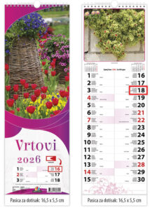 236549-EC Kalendar VRTOVI 13L 16,5x48,5+5,5 spirala s vrećicom P50 JANP 2026