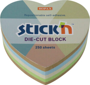 237330-EC Blok samolj. STICK'N 61x70 pastel/recikl. sort boja srce 250L 21837 P18/108