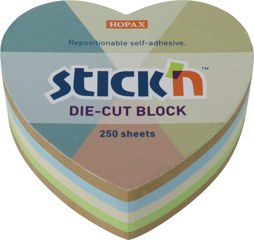 237330-EC Blok samolj. STICK'N 61x70 pastel/recikl. sort boja srce 250L 21837 P18/108