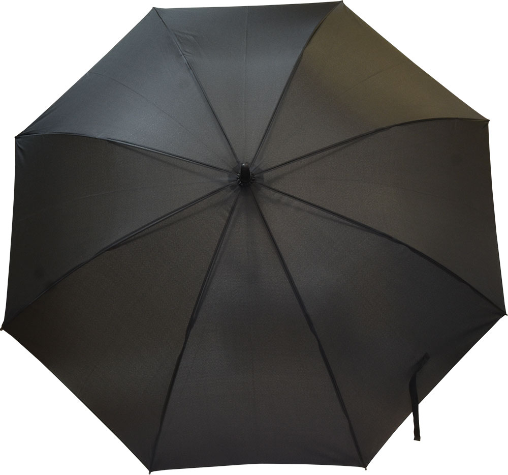 237575-EC Kišobran Aurora crni 8-panelni aut. gumirana drška, refl. rub P12/48
