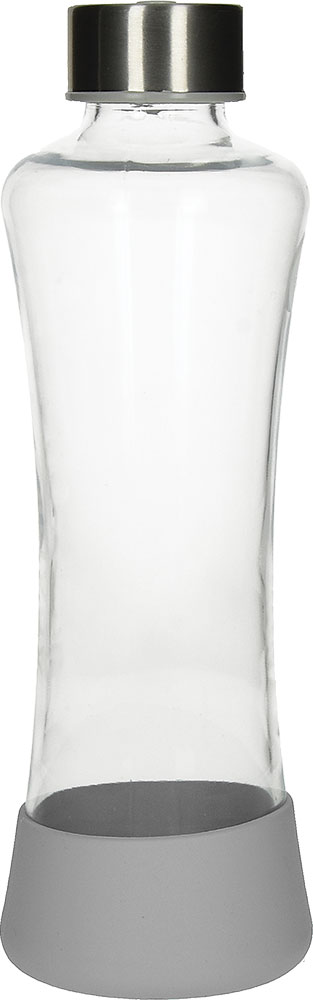 237610-EC Boca za vodu staklena Flow 550ml siva u silikonskom etuiju  P24