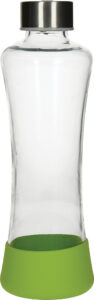 237613-EC Boca za vodu staklena Flow 550ml zelena u silikonskom etuiju P24