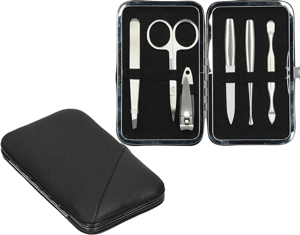 237628-EC Manikir set 6-dijelni TRIP u etuiju crni, umjetna koža