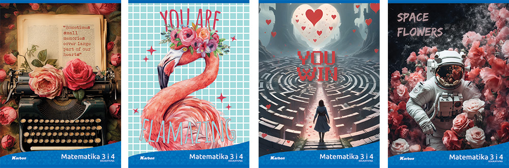 237954-EC Bilježnica Matematika 3 i 4 KARBON MIX CURE  P10/60