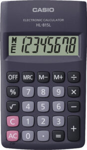 238048-EC Kalkulator CASIO HL-815L-BK KARTON.PAK crni P10/100 bls
